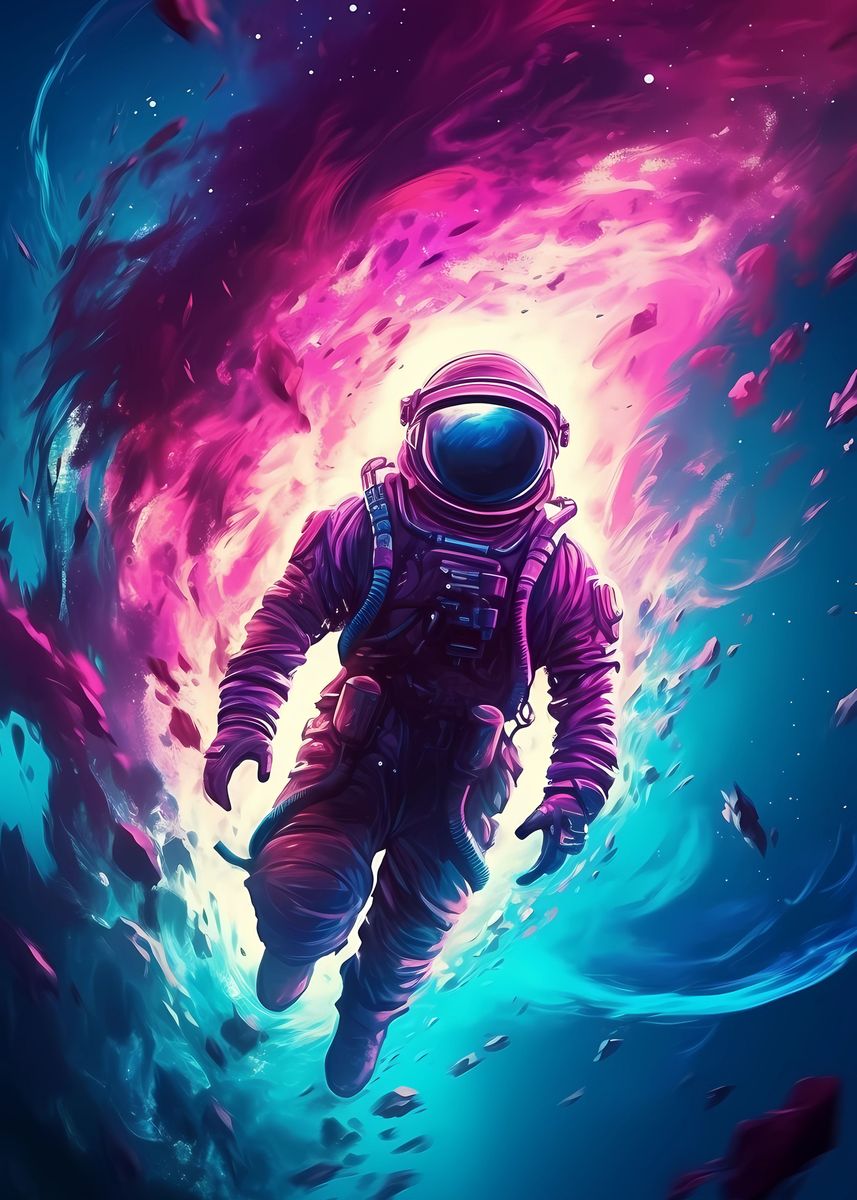 'Astronaut Space' Poster, picture, metal print, paint by DecoyDesign ...