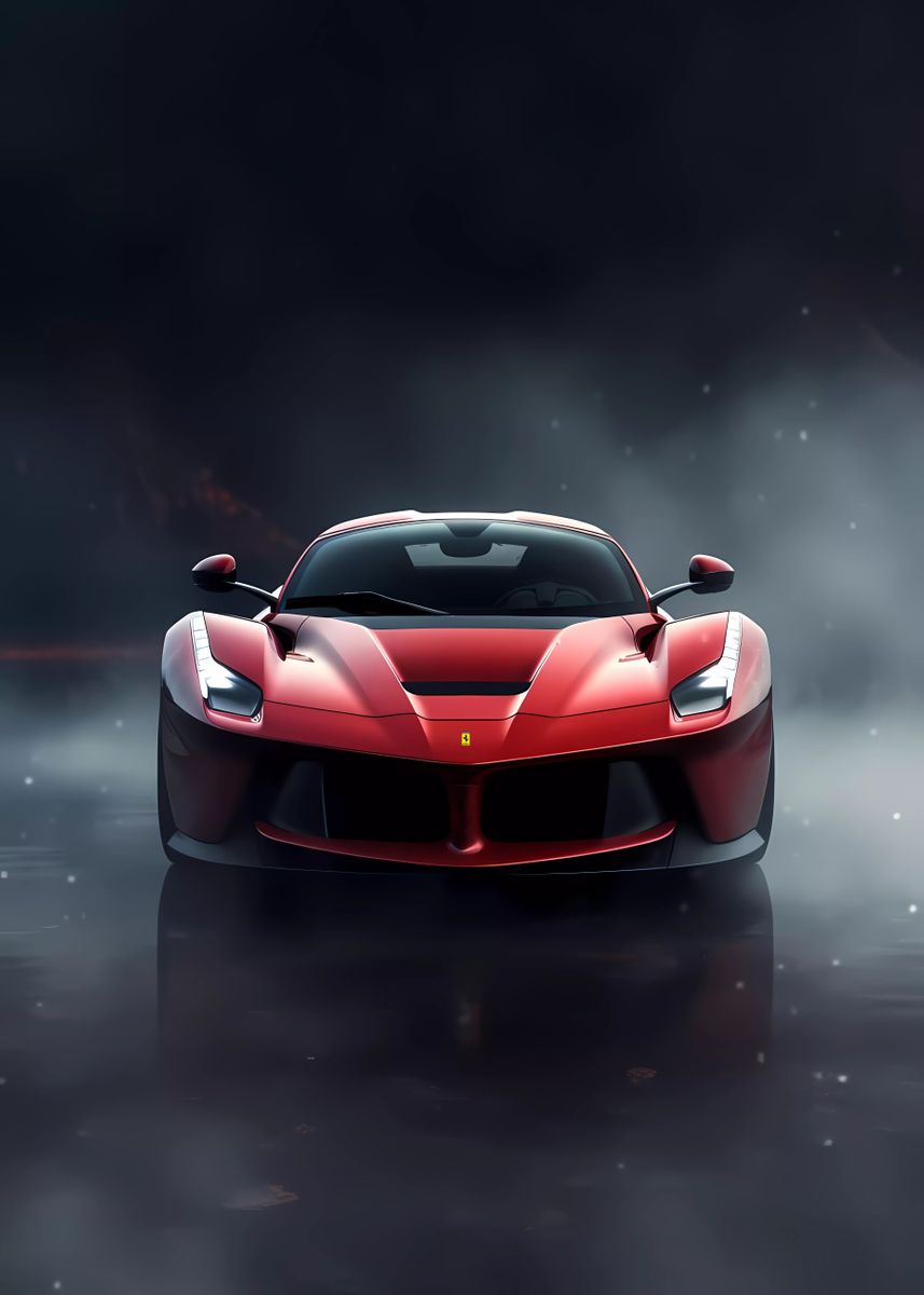 'Red Ferrari LaFerrari' Poster, picture, metal print, paint by Kn1pz ...