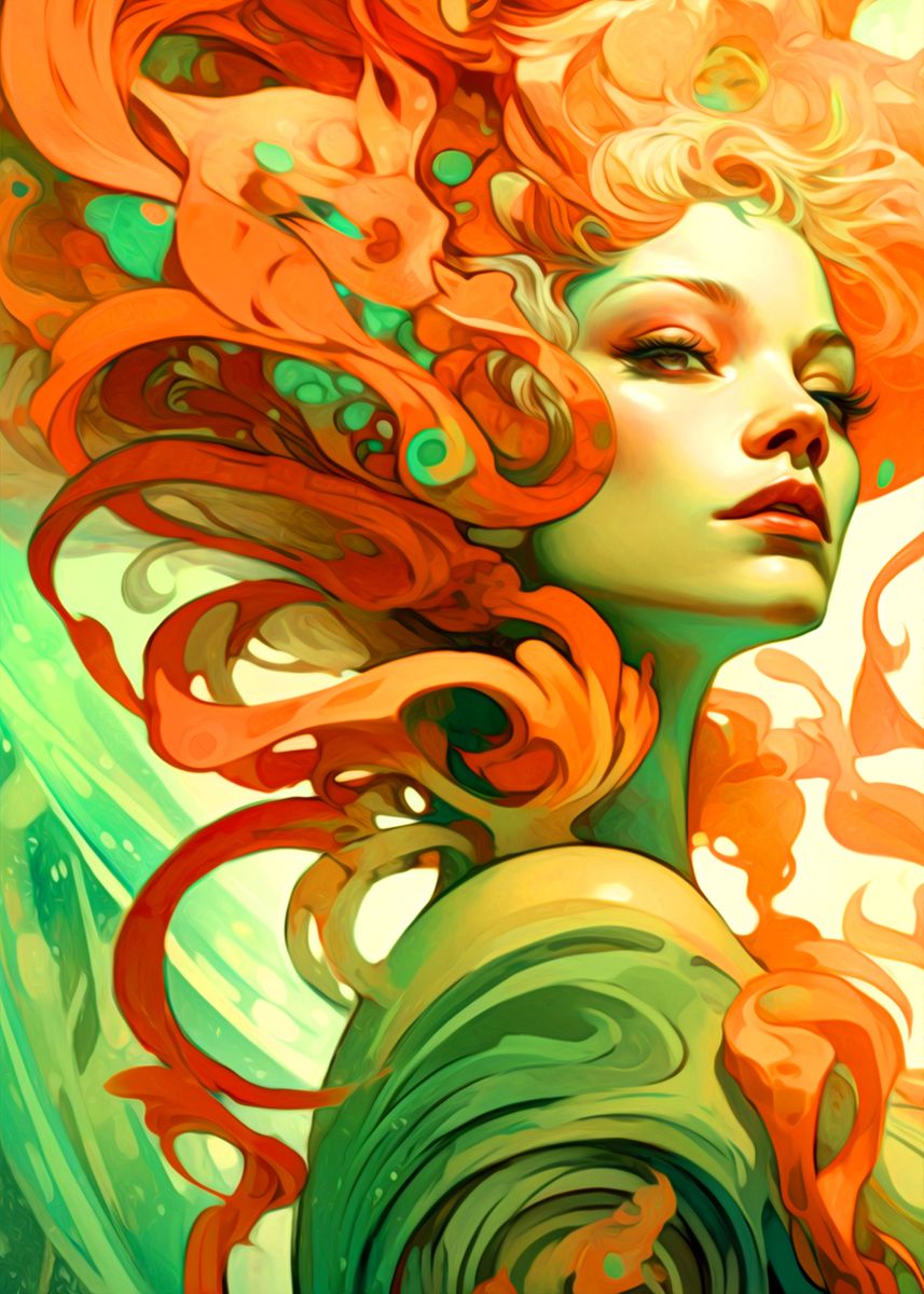 'Abstract Girl' Poster, picture, metal print, paint by Krill Bone ...