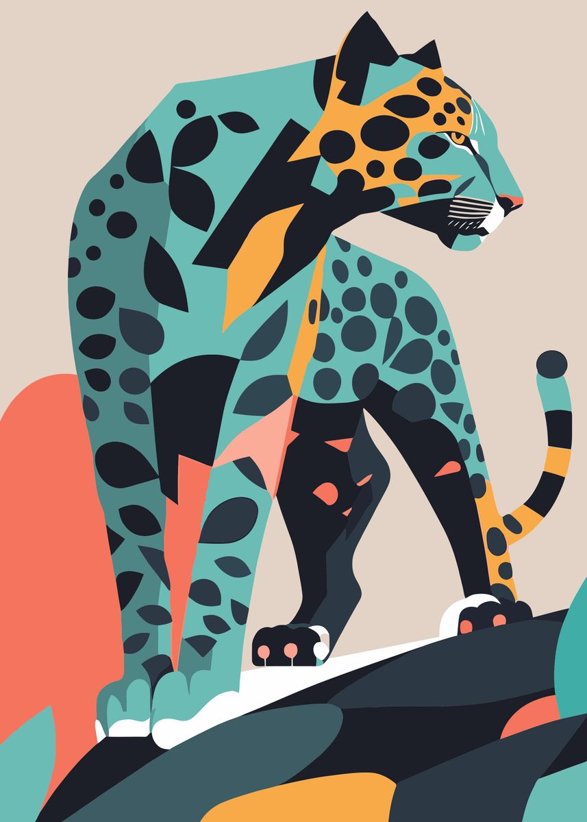 'Jaguar leopard cheetah' Poster, picture, metal print, paint by Cao Thi ...