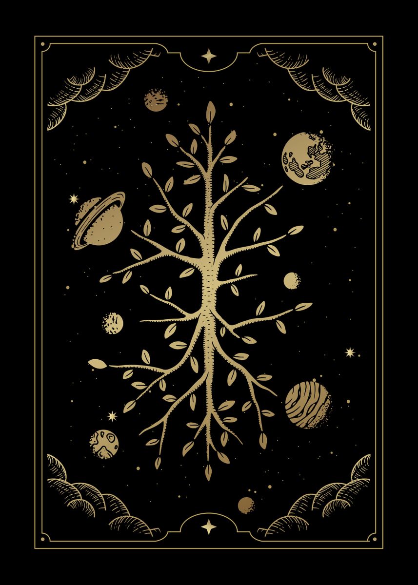 'Tree roots in the universe' Poster by Hasnaa Art | Displate
