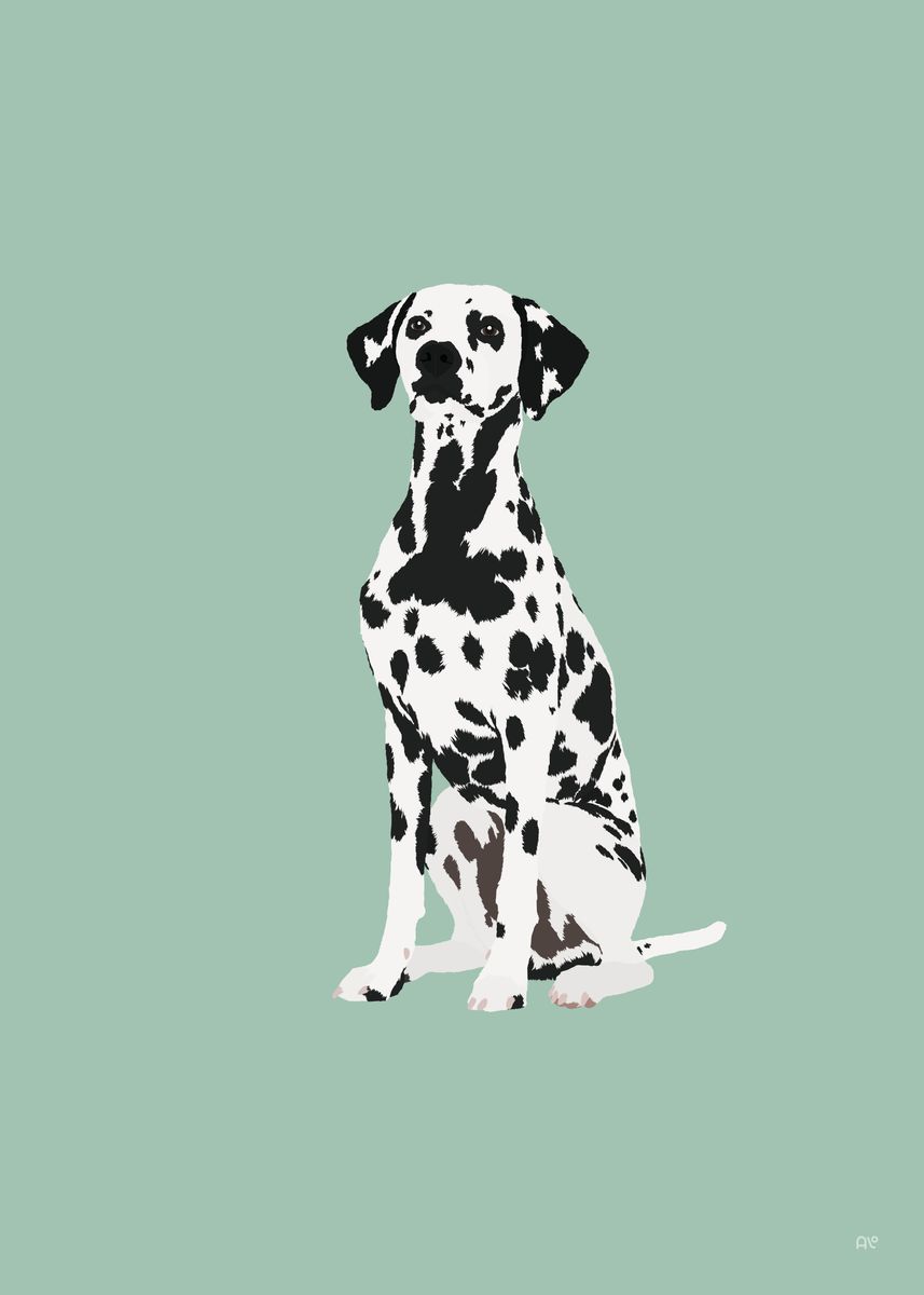 'Dalmatian Dog Illustration' Poster by Alo | Displate