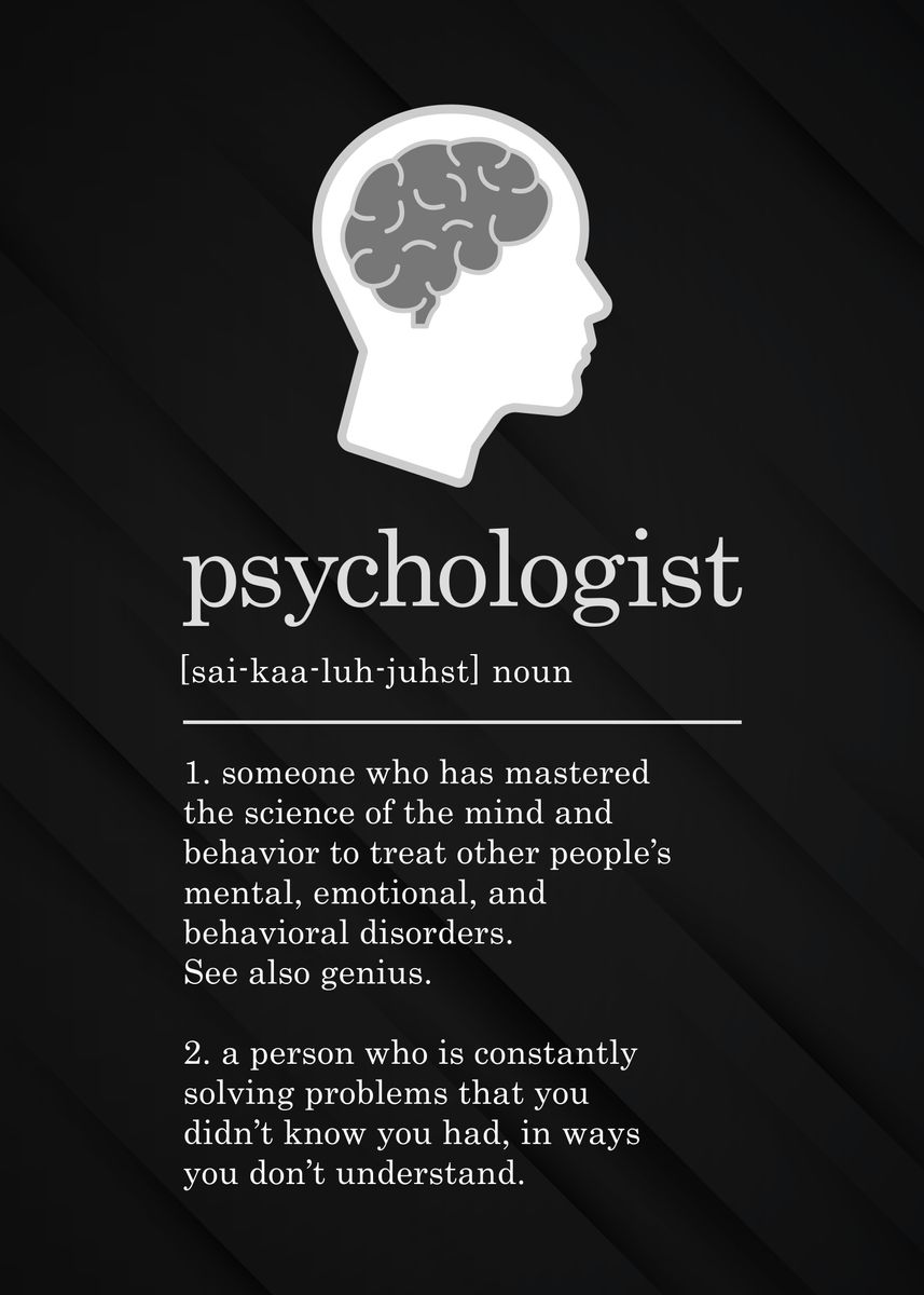 'Psychologist Definition' Poster, picture, metal print, paint by