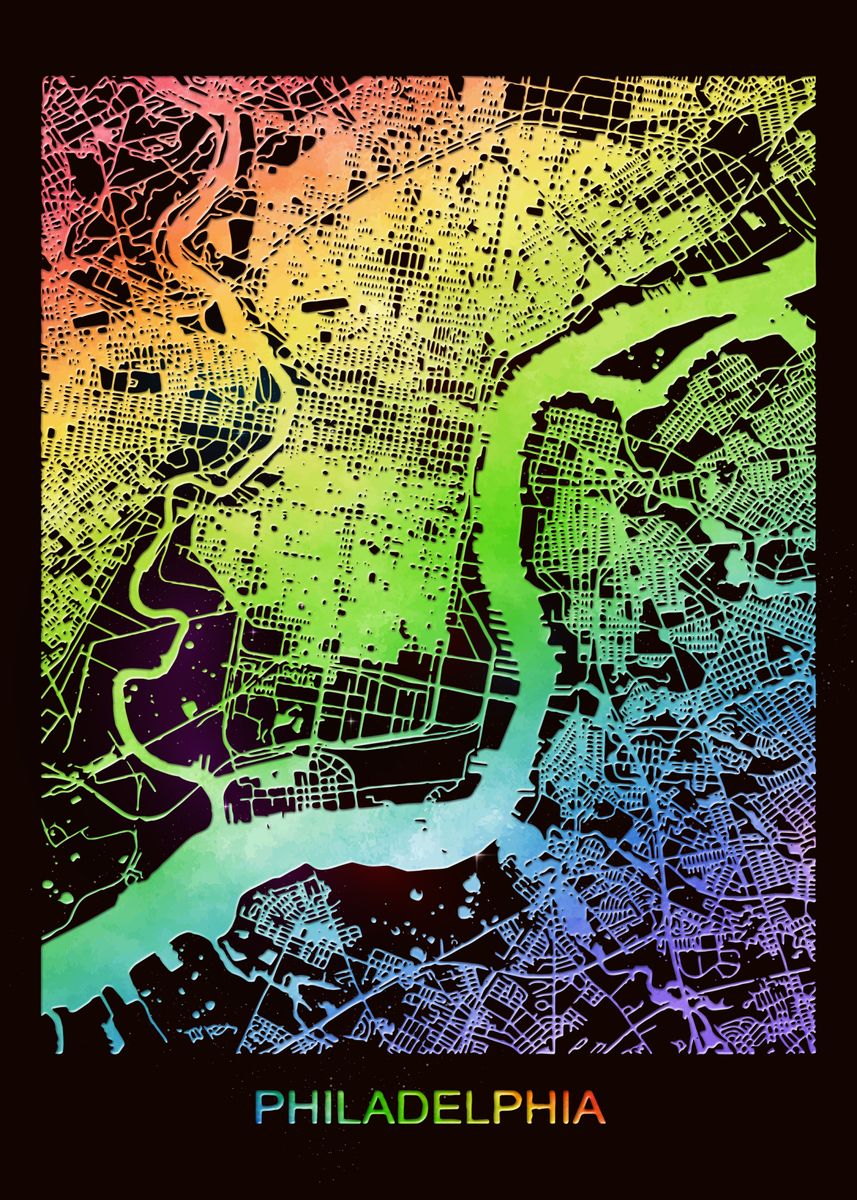 'Philadelphia City Street ' Poster, picture, metal print, paint by ...