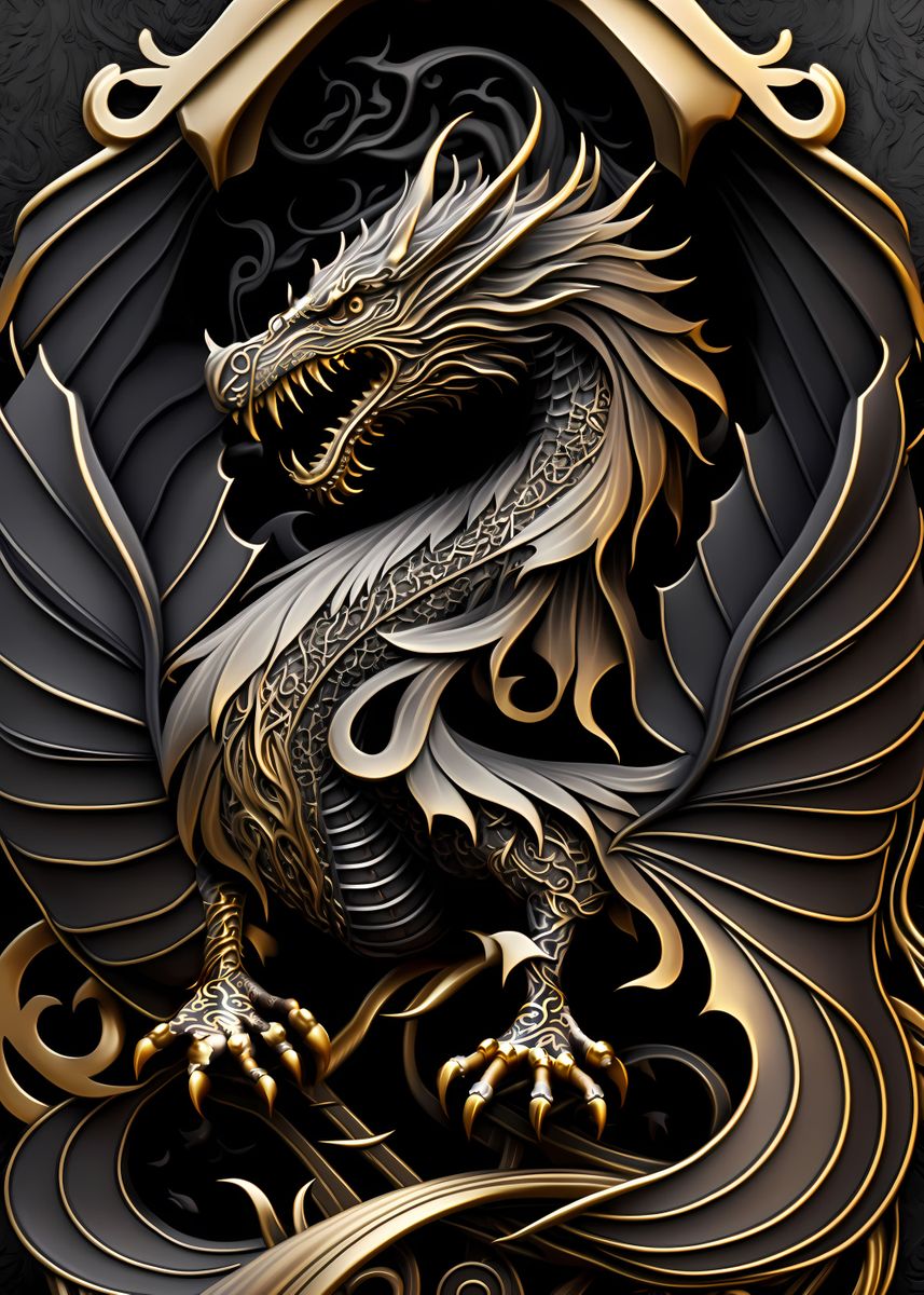 'Dragon Guardian' Poster, picture, metal print, paint by Luong Phat ...