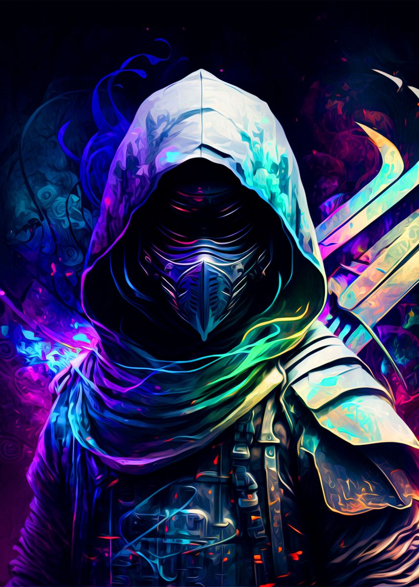 'Ninja' Poster, picture, metal print, paint by Uranus Artist | Displate