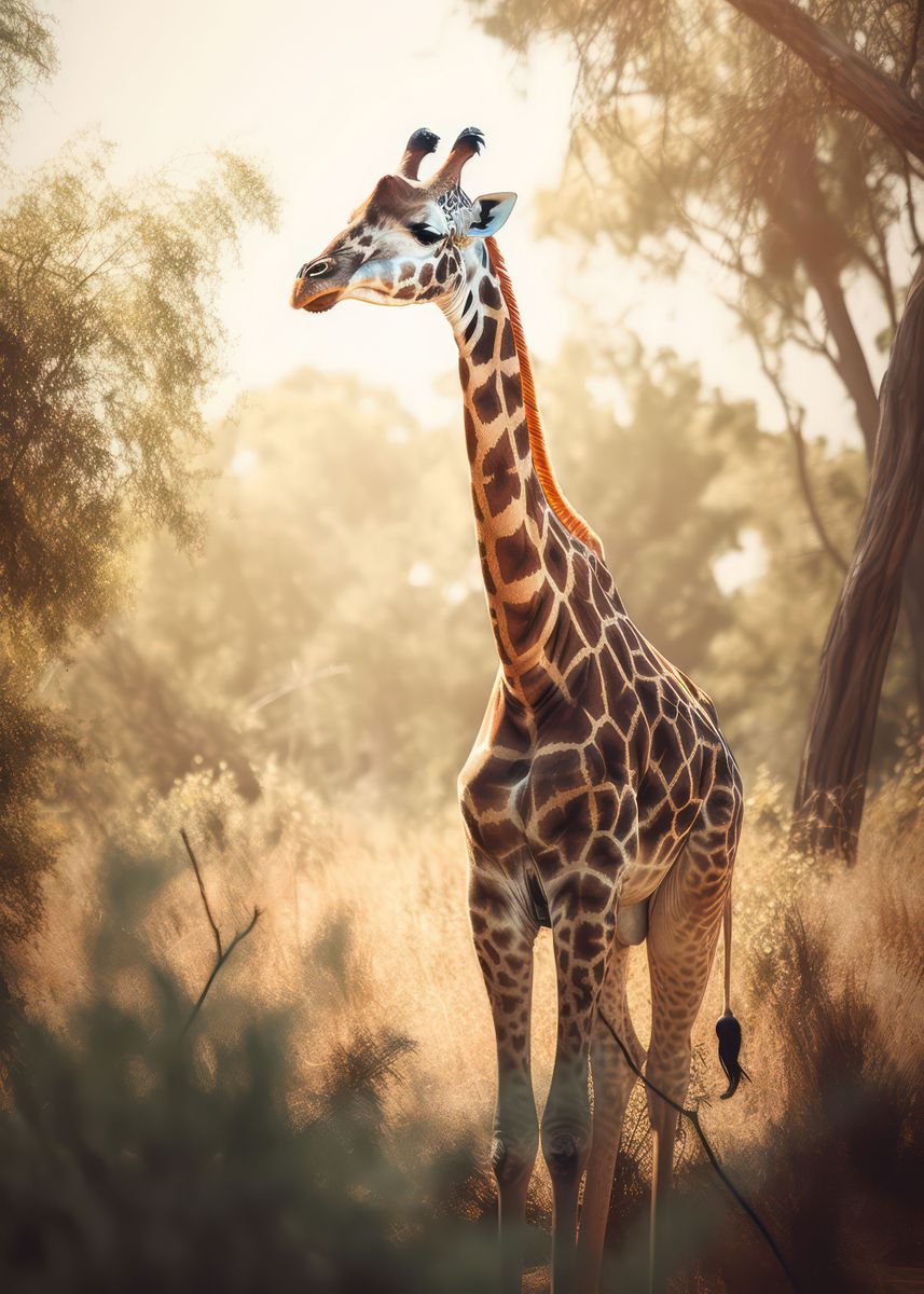 'Beautiful giraffe' Poster, picture, metal print, paint by Zooscape ...