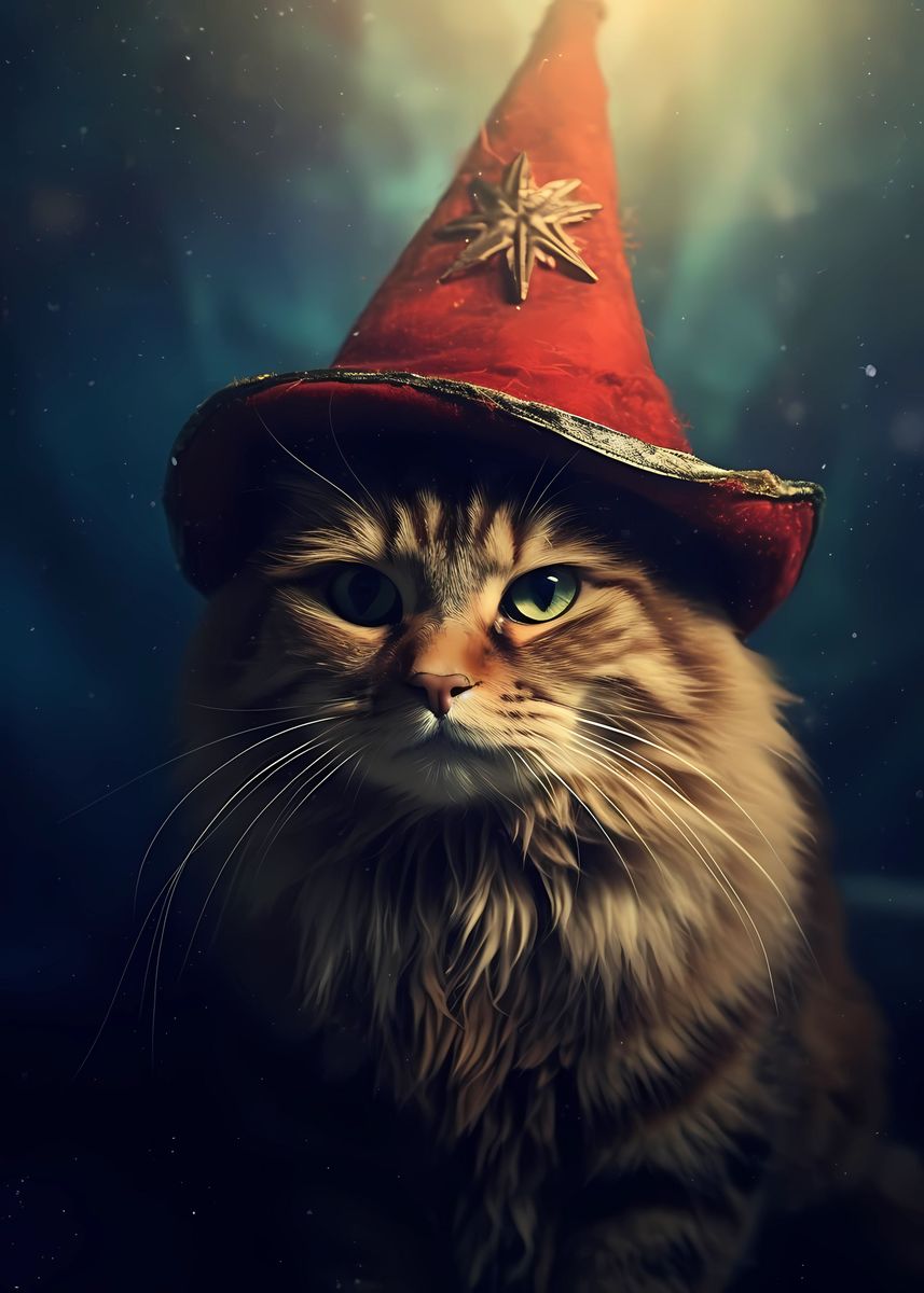 'Cat Wizard' Poster by AnHa | Displate