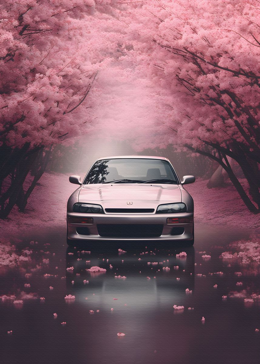 'JDM Car Cherry Blossom' Poster by Brock Lesnar | Displate