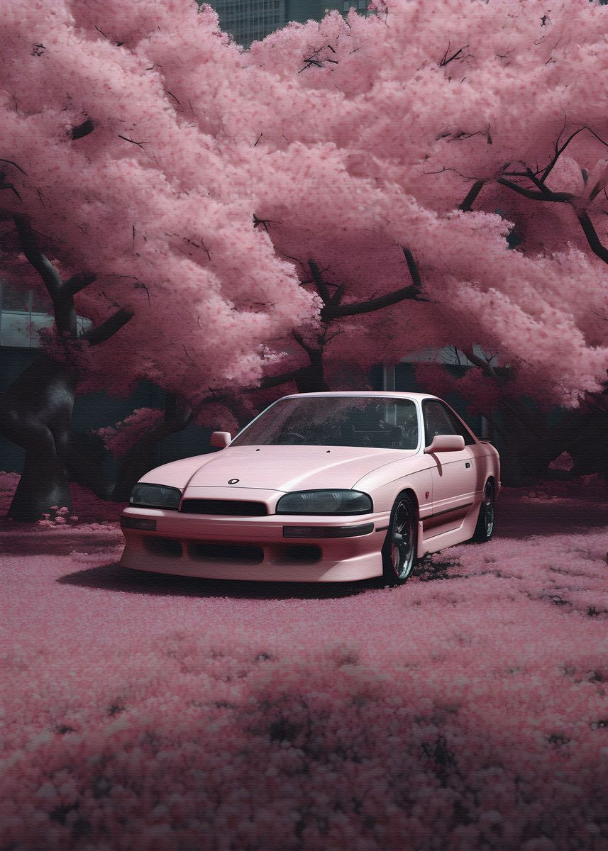 'JDM Car Cherry Blossom' Poster by Brock Lesnar | Displate