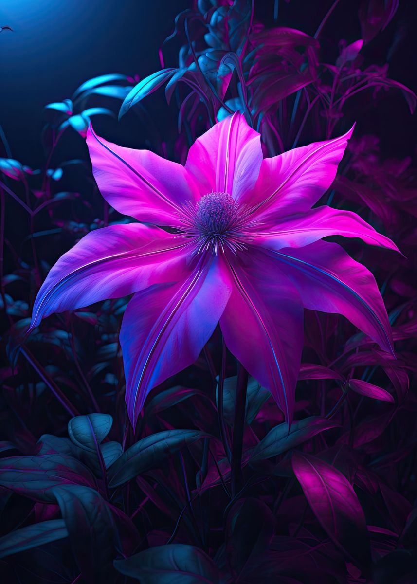 'Clematis Flower' Poster, picture, metal print, paint by Morphic Prints