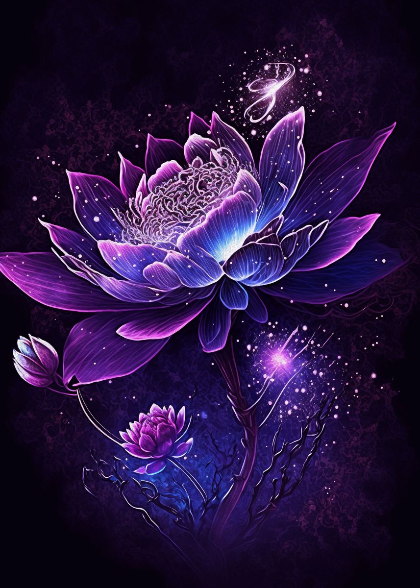 Aesthetic Neon Flowers Diamond Painting 