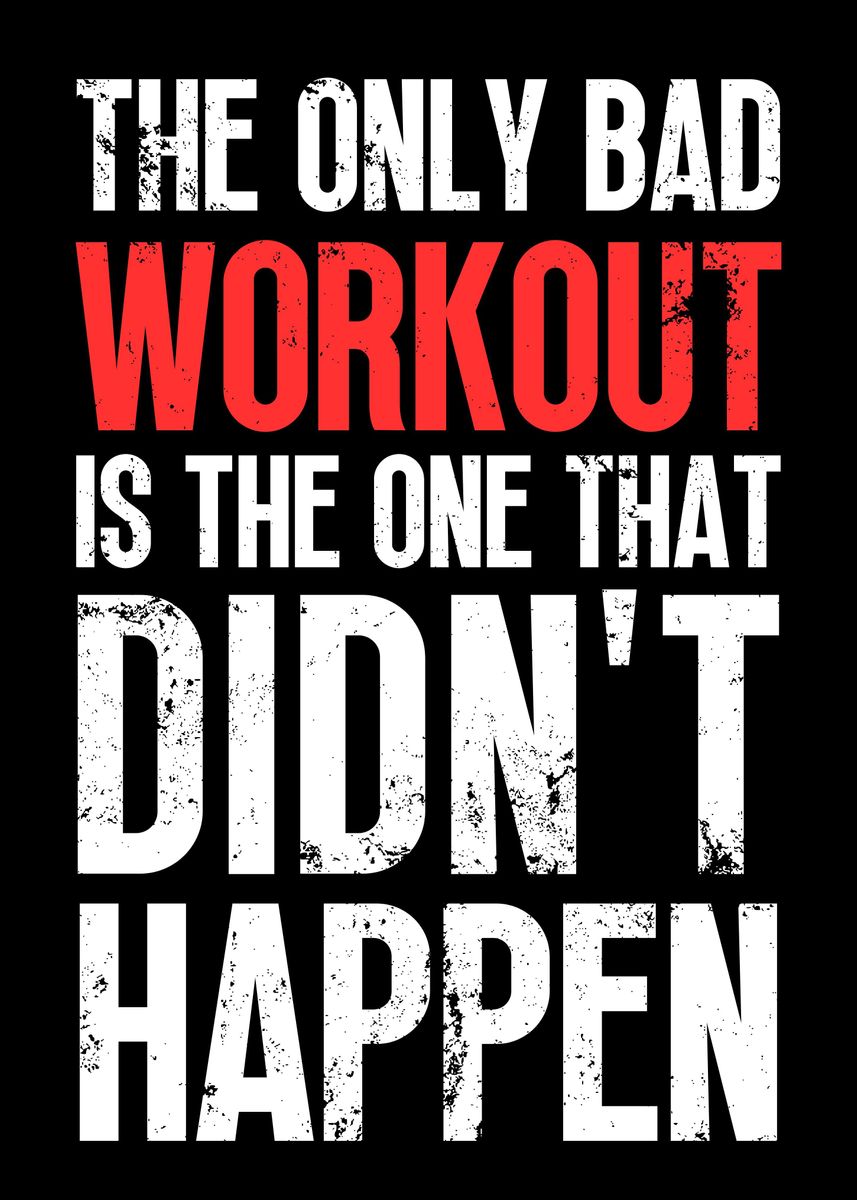 'Gym Motivation Quote' Poster, picture, metal print, paint by Yess ...