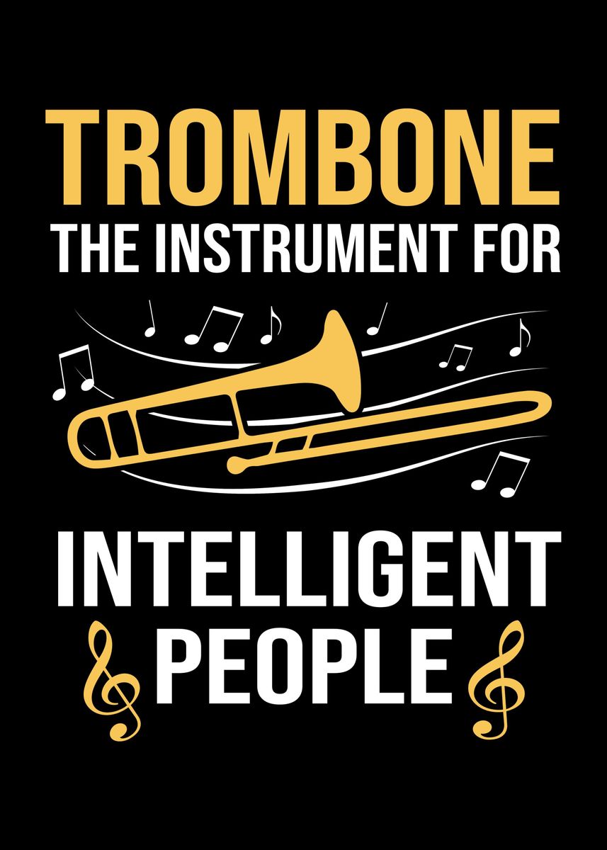 'Trombone Player Funny' Poster, picture, metal print, paint by