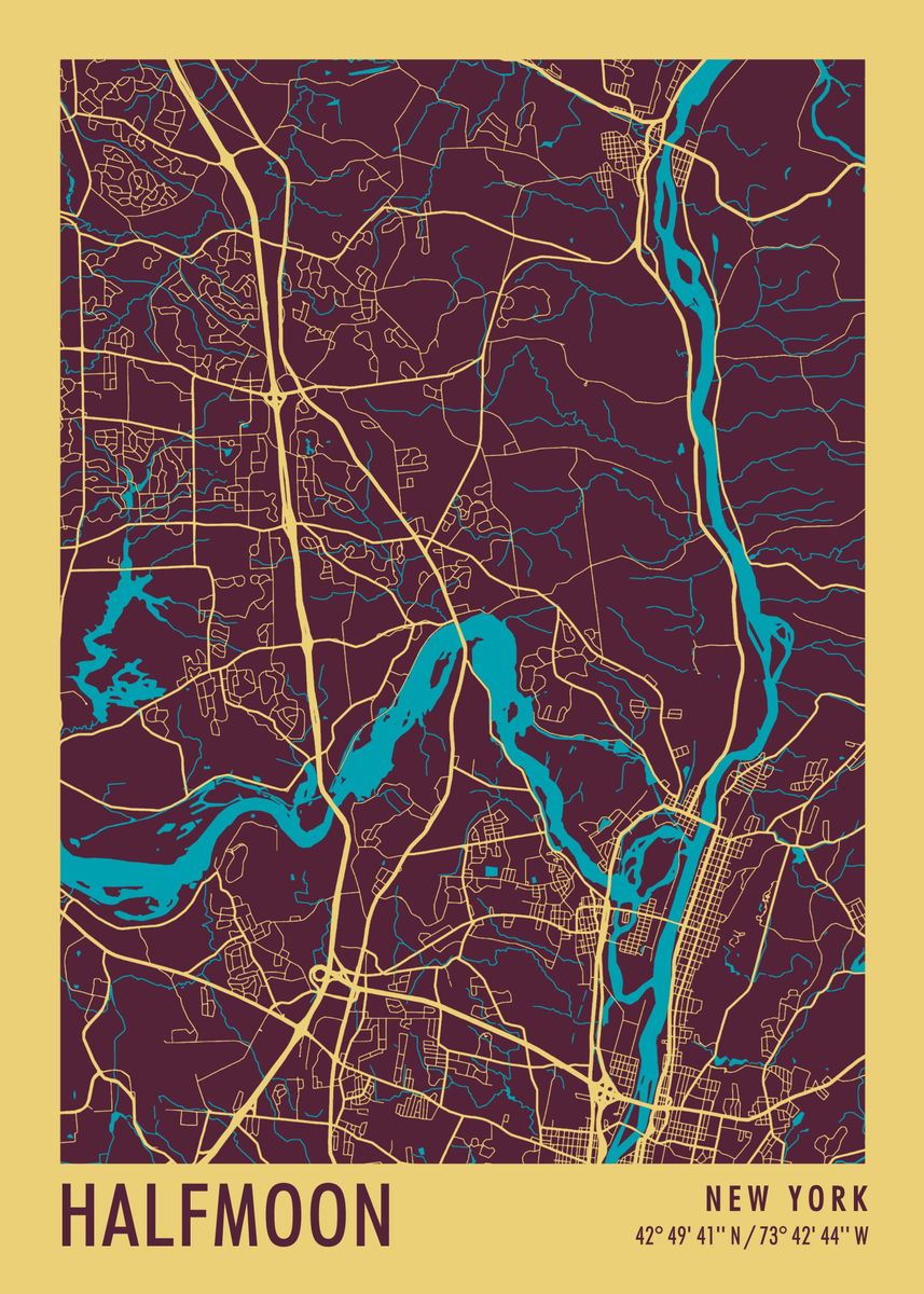 'Halfmoon New York' Poster by Miracle Studio Displate