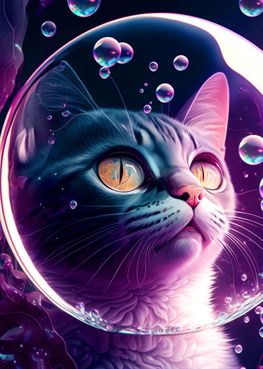 cute-cat-poster-picture-metal-print-paint-by-lee-jani-displate