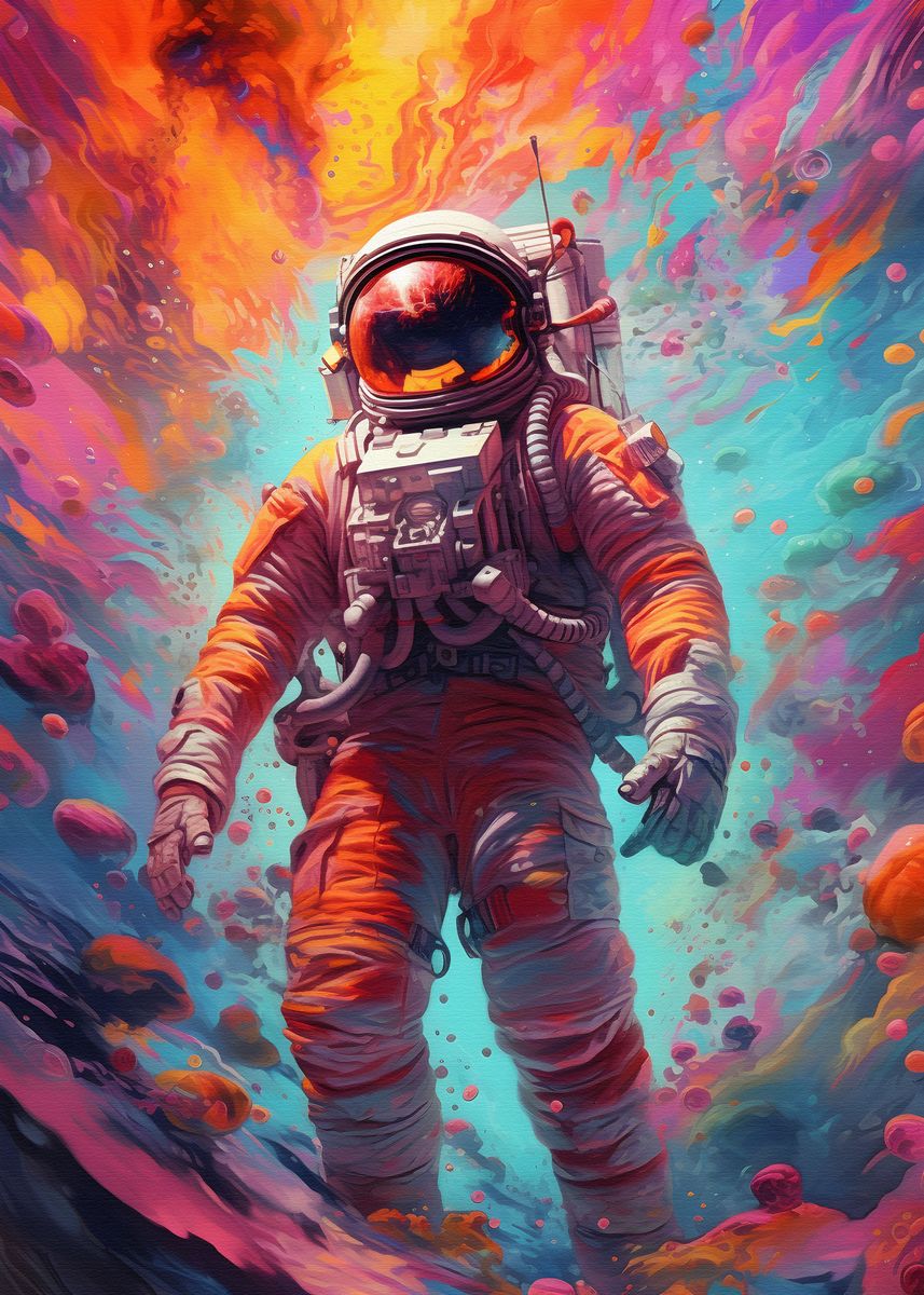 'i am in space ' Poster, picture, metal print, paint by Phan Van Hai ...