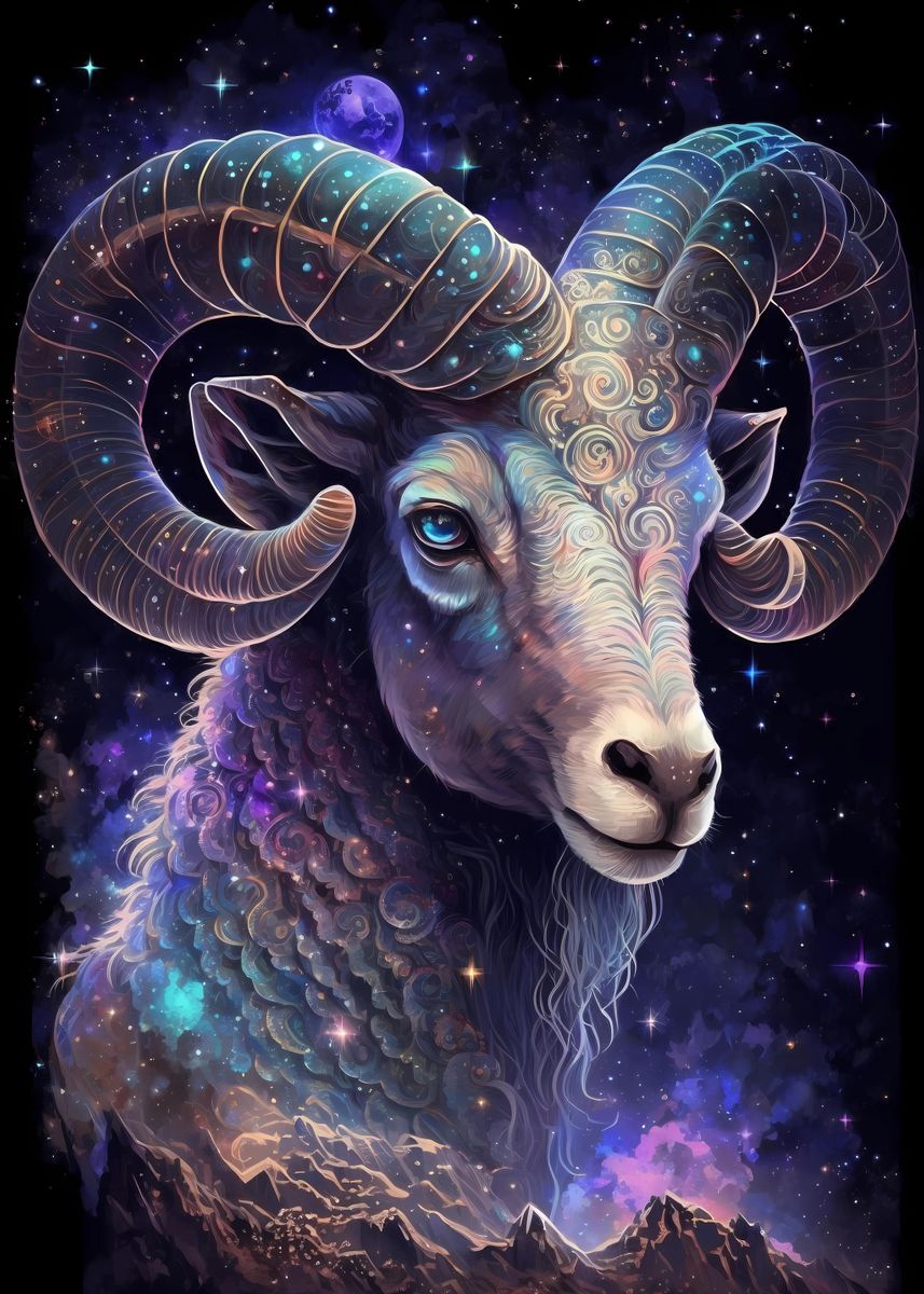 'Aries the ram' Poster by Delphine | Displate