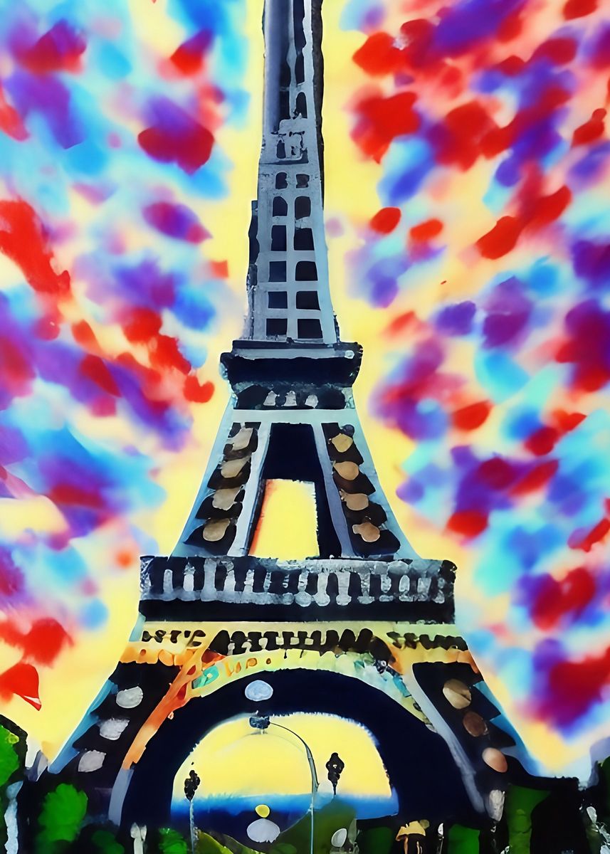 'the Eiffel Tower Paris' Poster, Picture, Metal Print, Paint By Sloka 