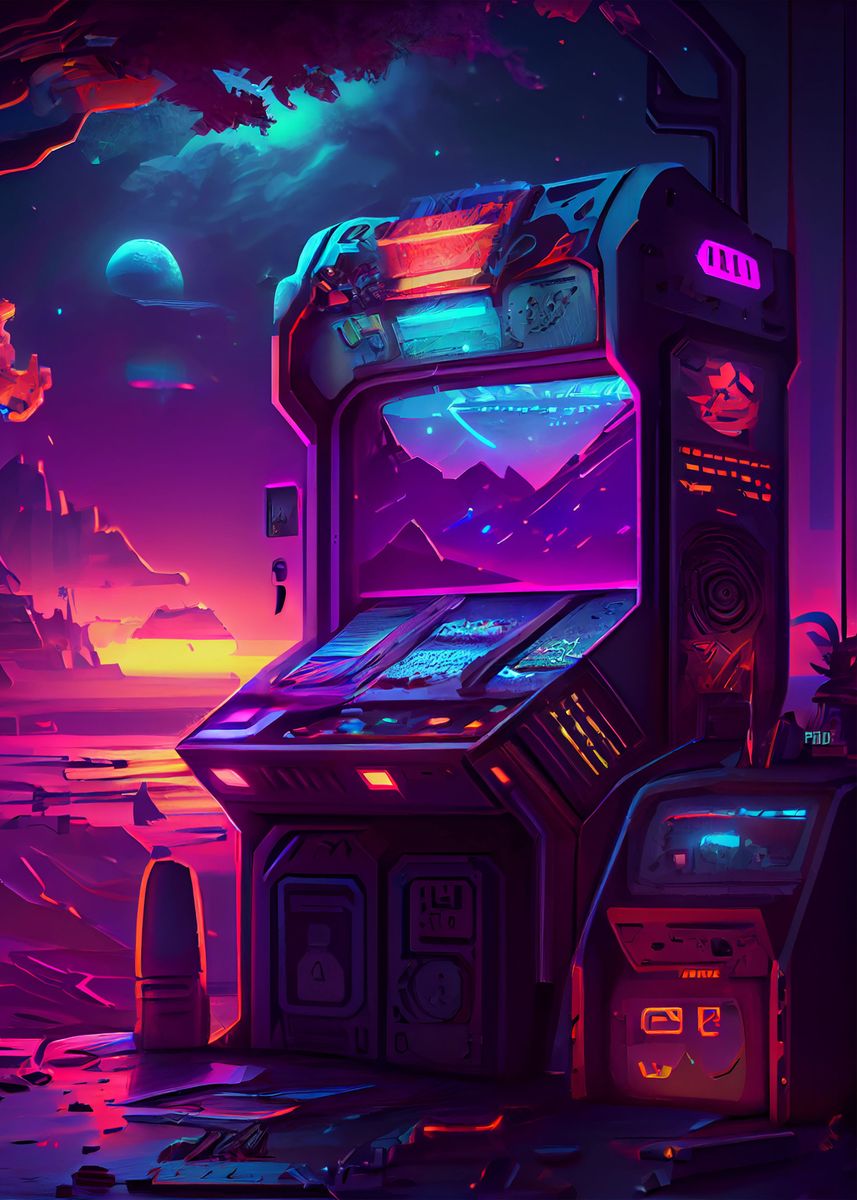 king-of-arcade-poster-picture-metal-print-paint-by-designersen