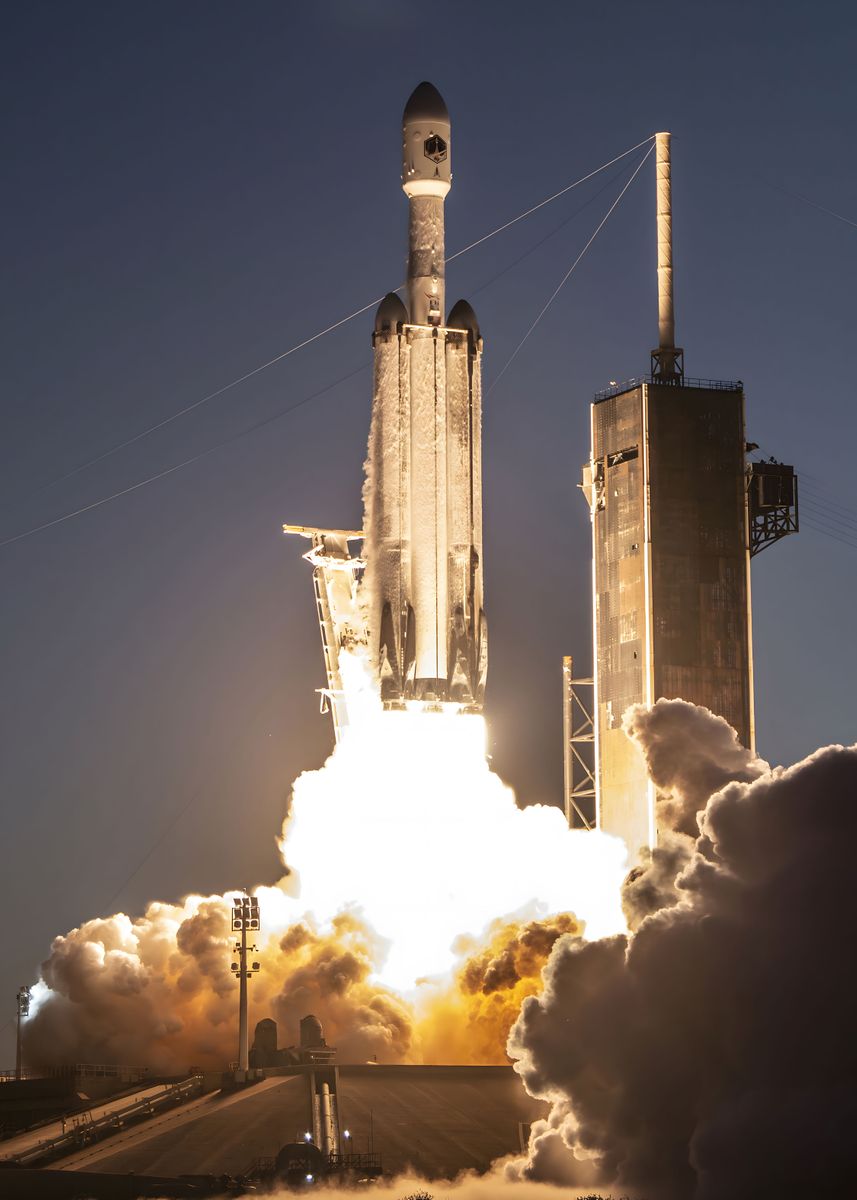 'Falcon Heavy Launch' Poster, picture, metal print, paint by Conceptual ...