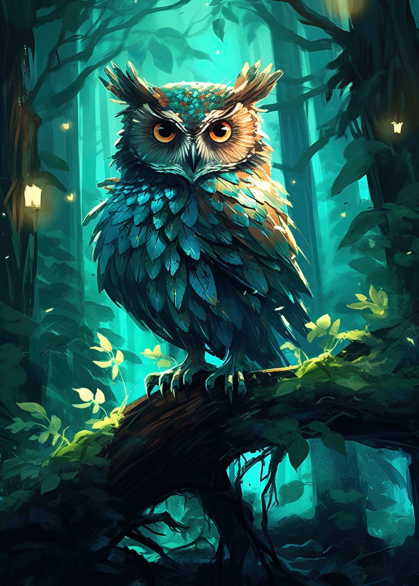 ‘Curious owl’ Poster by Powerful Words | Displate