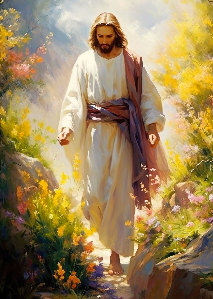 ‘Jesus Christ watercolor ’ Poster, picture, metal print, paint by