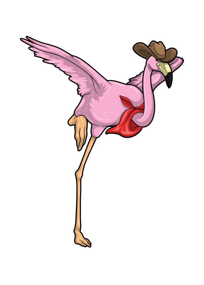  flamingo cowboy cowboy hat poster by markus schnabel displate