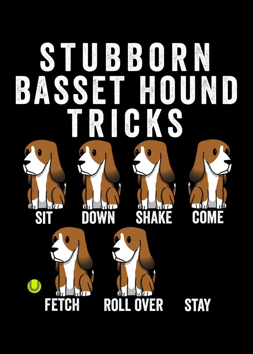 basset-hound-tricks-poster-by-petprints-displate