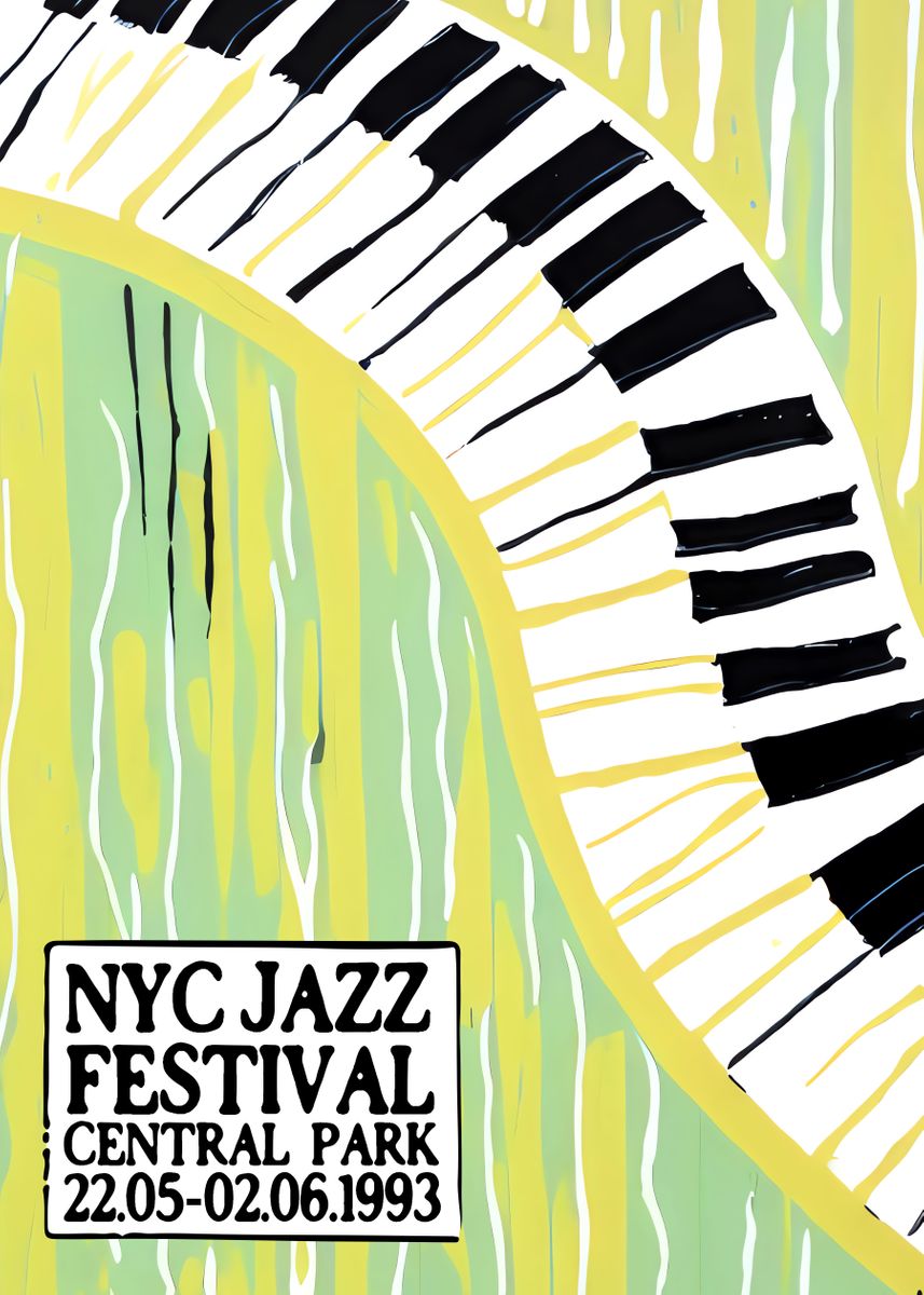 '1993 NYC Jazz Festival' Poster, picture, metal print, paint by