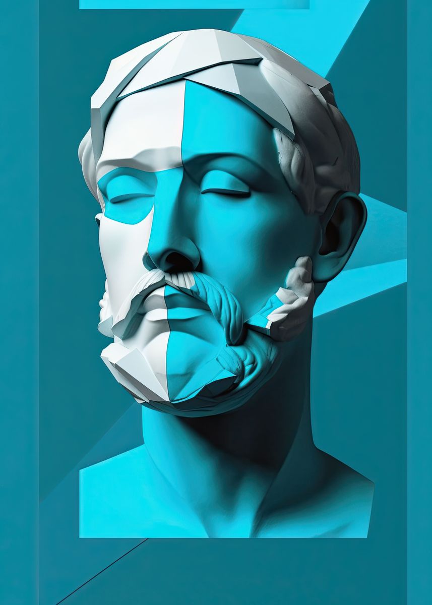 abstract-ancient-statue-poster-picture-metal-print-paint-by