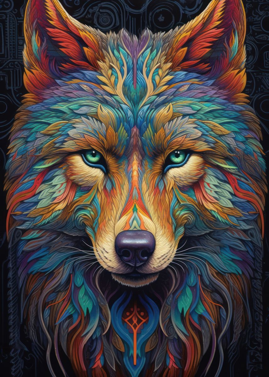 'Neon Wolf' Poster by Lootprint | Displate