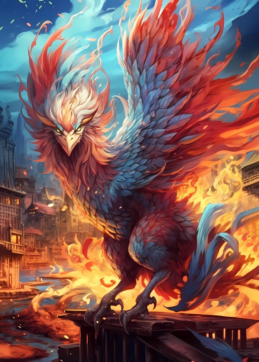 'Flame Phoenix' Poster, picture, metal print, paint by Luong Phat ...