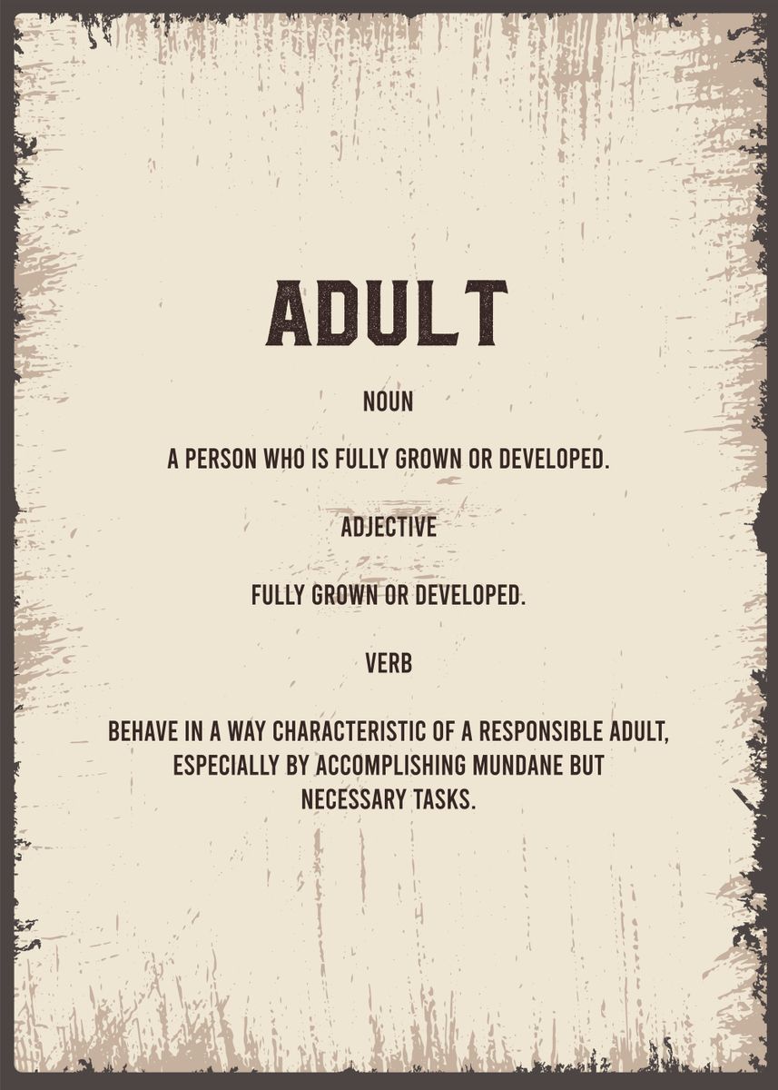  adult definition poster picture metal print paint by trending