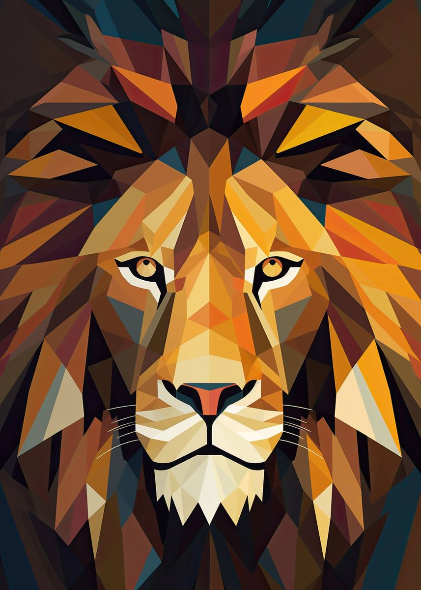 'Minimalist Abstract Lion' Poster by mcmtdesigns | Displate