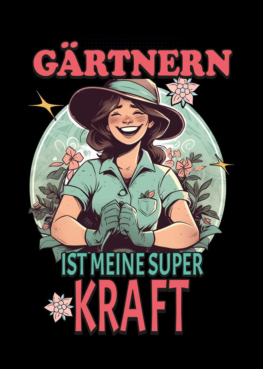 'Gartenarbeit ist meine' Poster by Bombdesign Displate