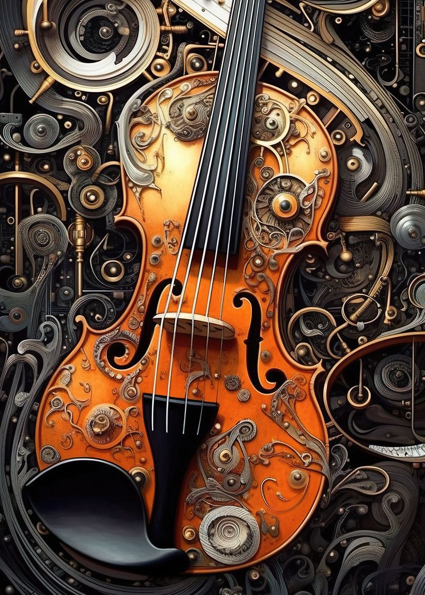 'Musical Violin' Poster, picture, metal print, paint by ...