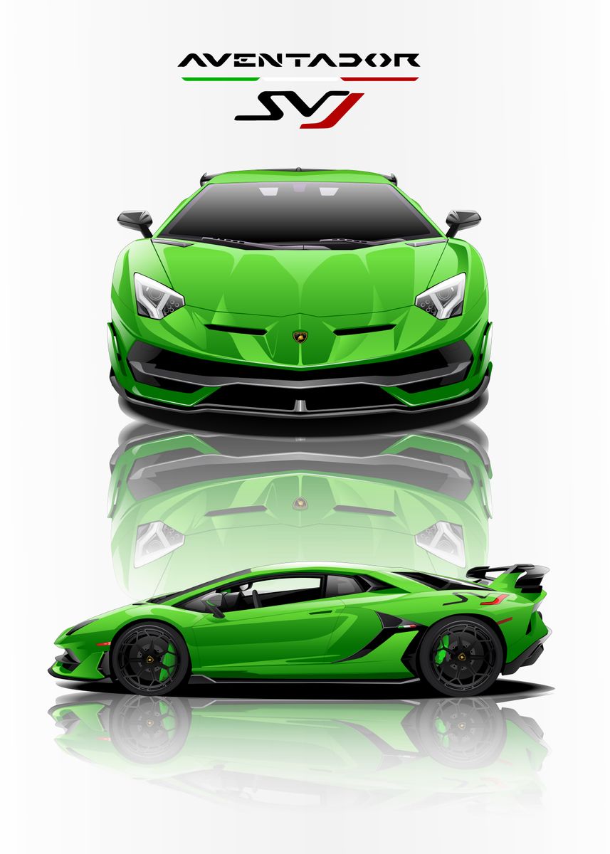'Lamborghini Aventador SVJ' Poster, picture, metal print, paint by ...