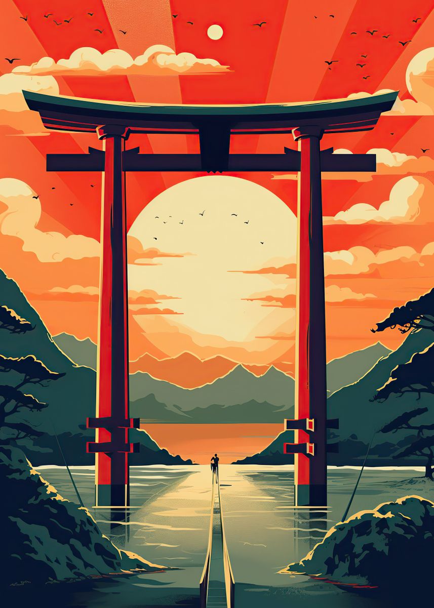 'Torii Gate Japanese' Poster by Desiree Mendez | Displate