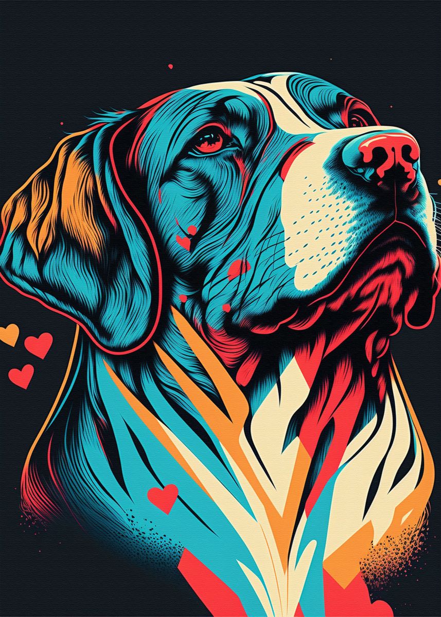 'Dog Portrait' Poster by MiguelPatton Studio Displate