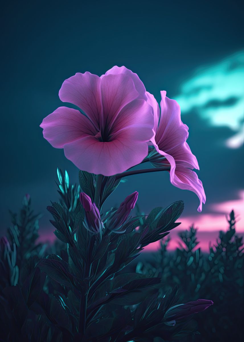 'Evening Primrose Flower' Poster, picture, metal print, paint by