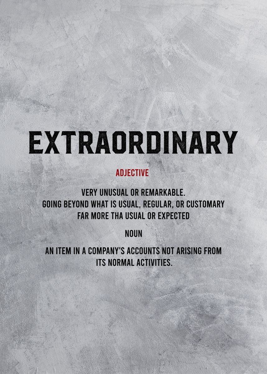 'extraordinary dictionary' Poster by Bestselling Displate Displate