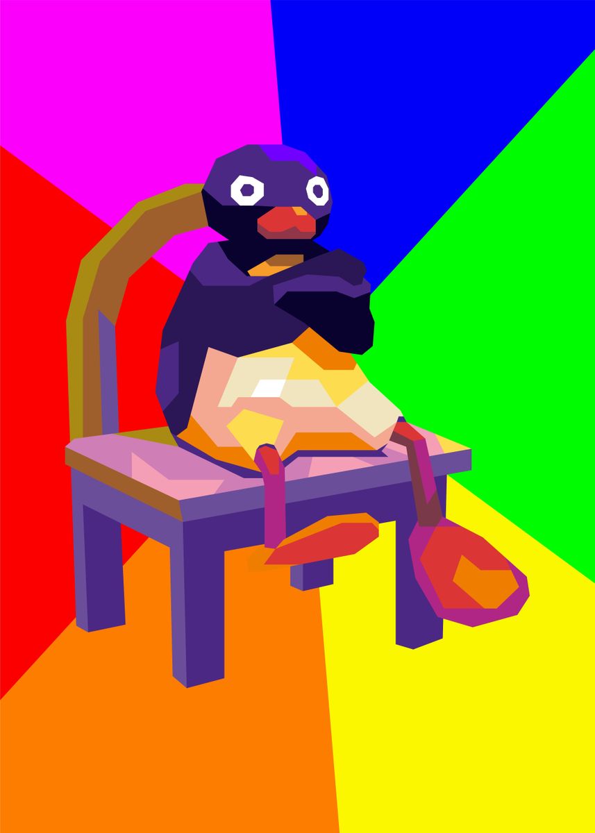 Angry Pingu Meme Poster Picture Metal Print Paint By Limited