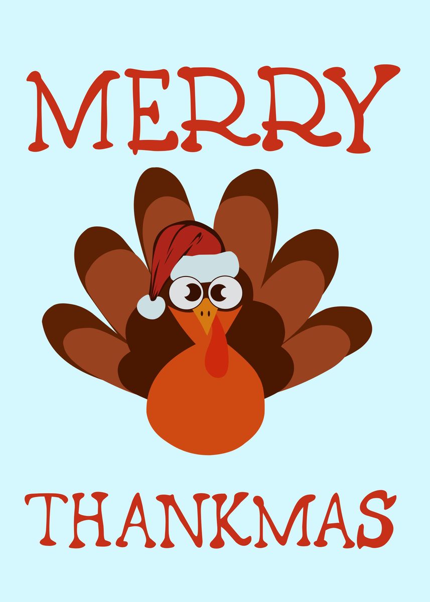 'merry thankmas' Poster, picture, metal print, paint by tarin muj