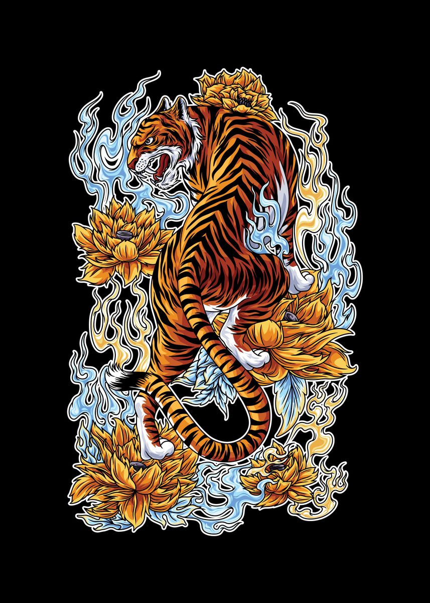 'Tiger Illustration' Poster by hendra pratama | Displate