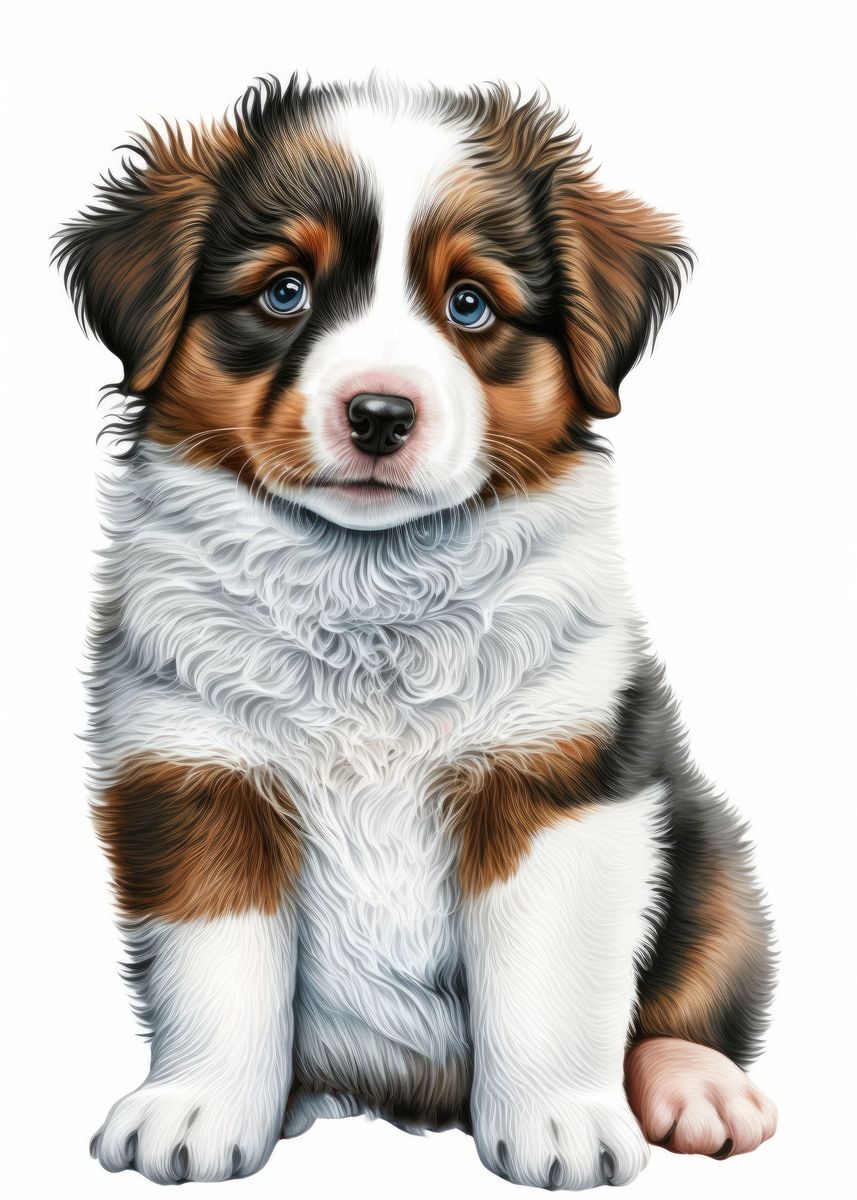 'Australian Shepherd Dog 04' Poster by Aloke Design | Displate