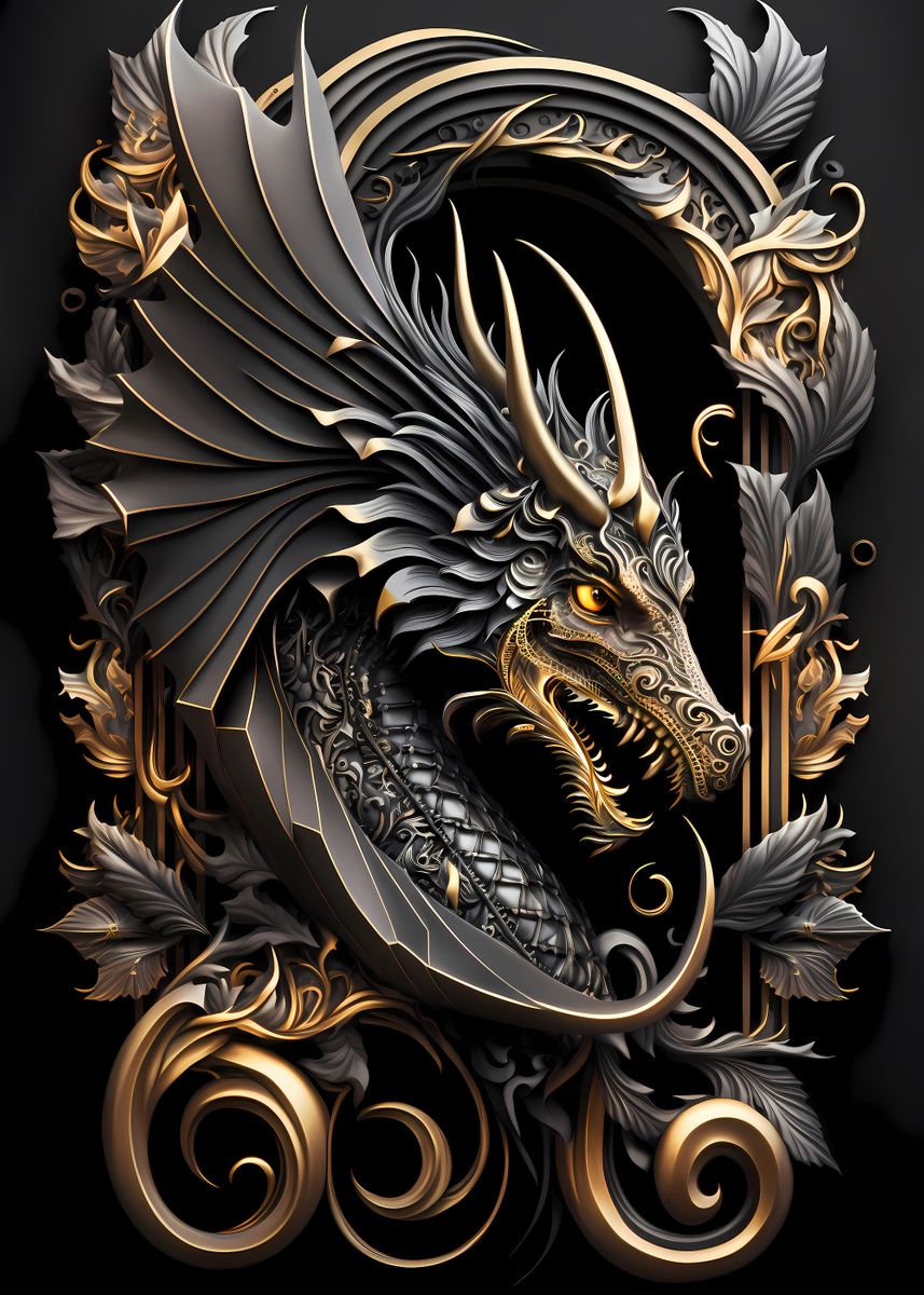 'Legendary Black Dragon' Poster, picture, metal print, paint by Luong ...