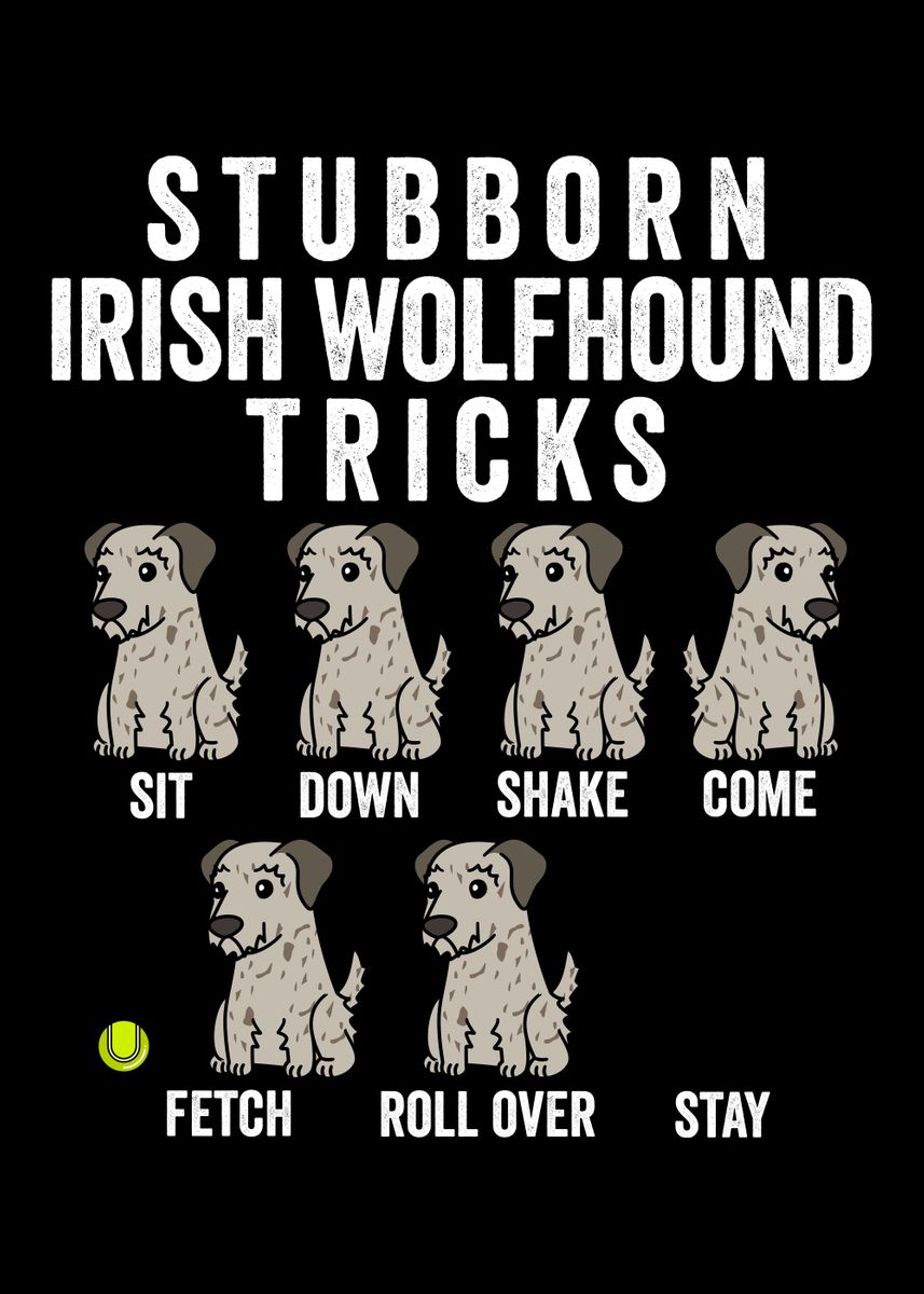 'Irish Wolfhound Tricks' Poster by PetPrints Displate