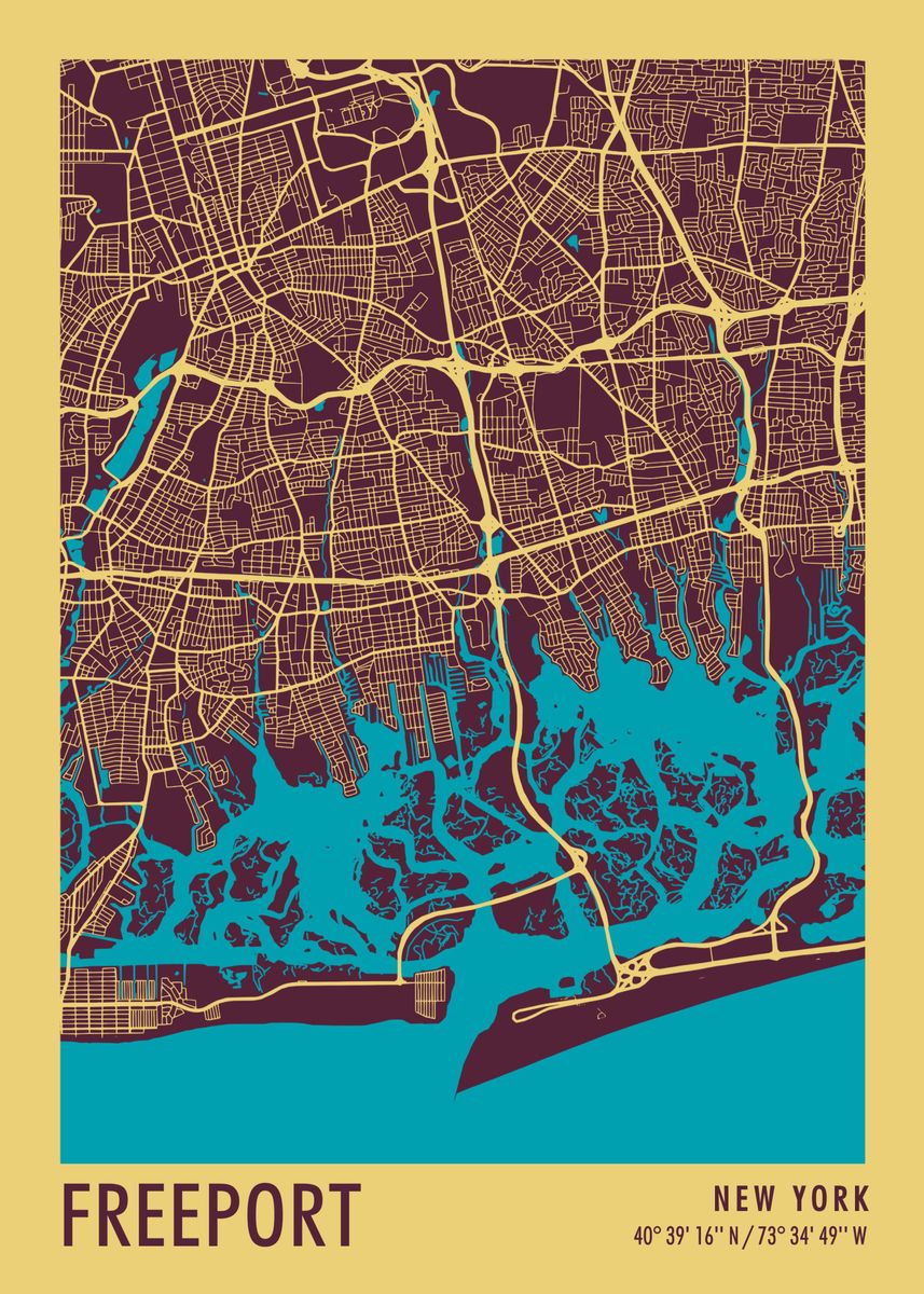 Freeport New York City Poster By Miracle Studio Displate