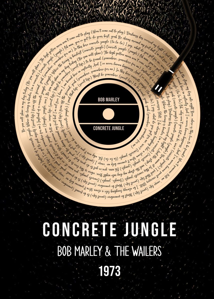 concrete jungle lyrics' Poster, picture, metal print, paint by Charlie Song  Lyrics